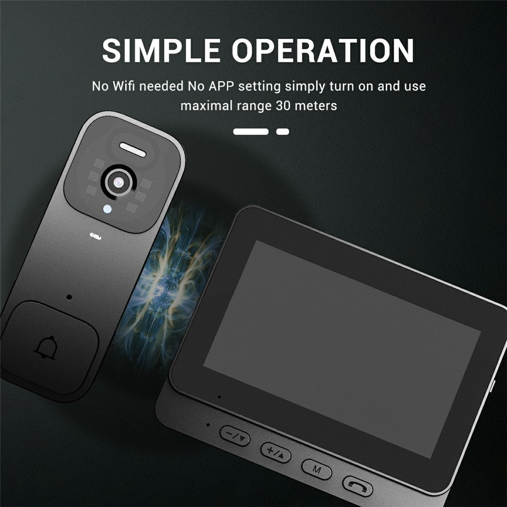X7 Smart Video Doorbell Camera Wireless Intercom HD Monitor with Display Screen Home Security System