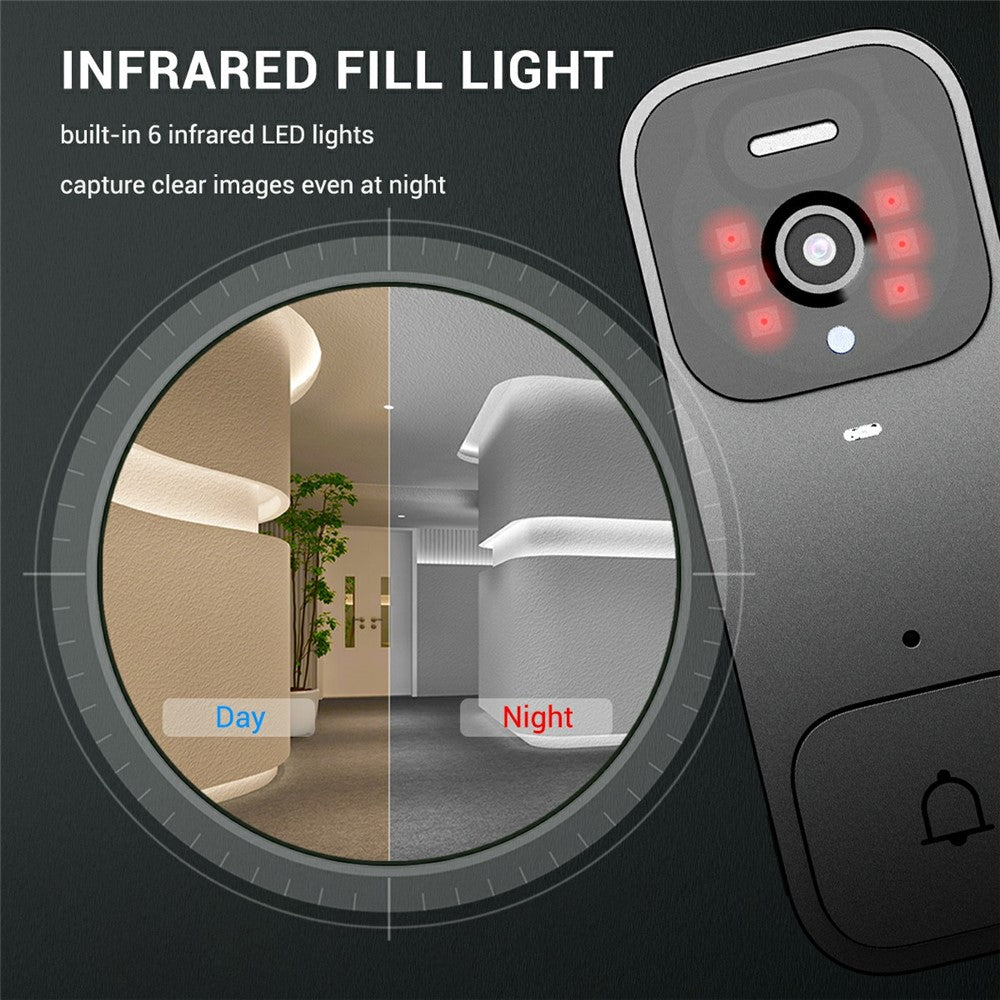 X7 Smart Video Doorbell Camera Wireless Intercom HD Monitor with Display Screen Home Security System