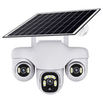 VTS31 V380 Outdoor Security Low Power Solar Powered PTZ Camera 3 Rotating Lens Motion Detection Camera
