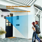 VTS31 V380 Outdoor Security Low Power Solar Powered PTZ Camera 3 Rotating Lens Motion Detection Camera