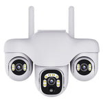 VTS31 V380 Outdoor Security Low Power Solar Powered PTZ Camera 3 Rotating Lens Motion Detection Camera