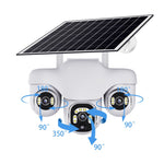VTS31 V380 Outdoor Security Low Power Solar Powered PTZ Camera 3 Rotating Lens Motion Detection Camera