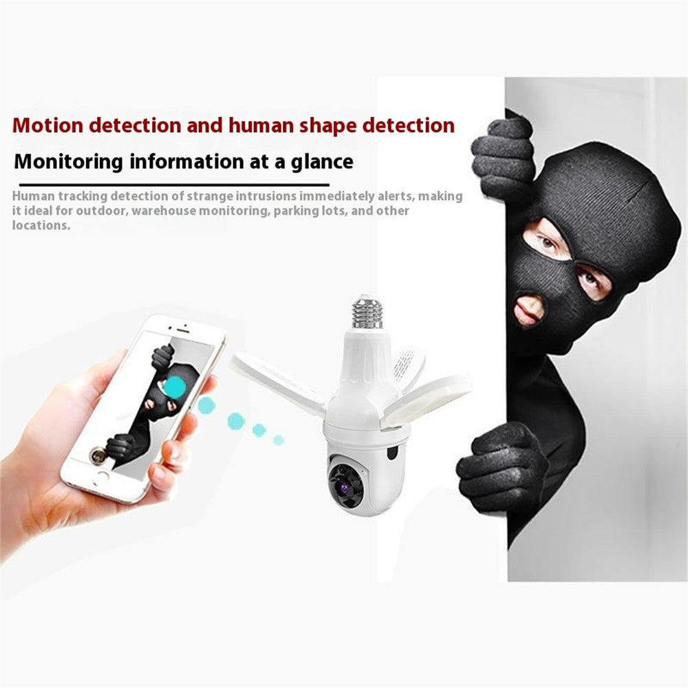 Q28-H 3MP Indoor Security Camera 3-blade Ceiling Light Motion Detection Pan Tilt Wireless Monitor for Baby Elder