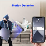 Q28-H 3MP Indoor Security Camera 3-blade Ceiling Light Motion Detection Pan Tilt Wireless Monitor for Baby Elder
