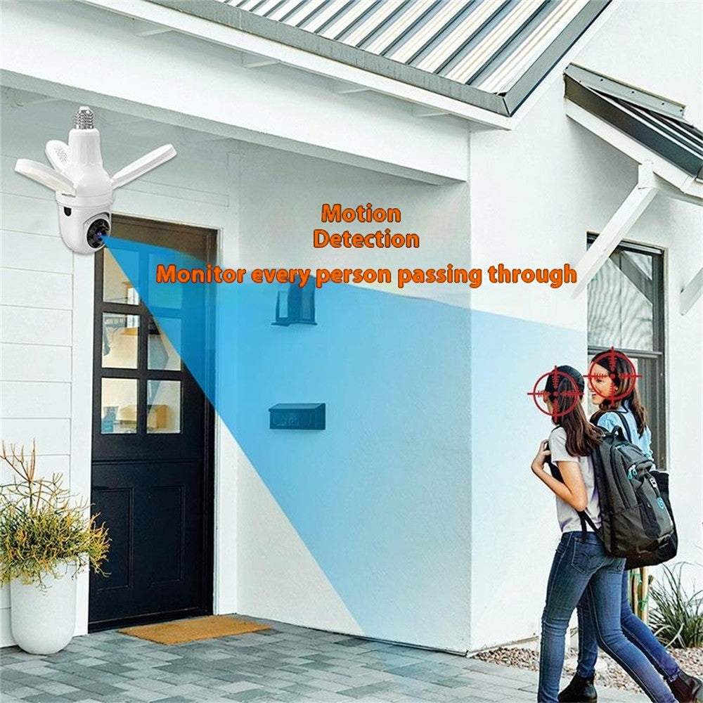 Q28-H 3MP Indoor Security Camera 3-blade Ceiling Light Motion Detection Pan Tilt Wireless Monitor for Baby Elder
