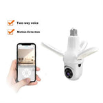 Q28-H 3MP Indoor Security Camera 3-blade Ceiling Light Motion Detection Pan Tilt Wireless Monitor for Baby Elder