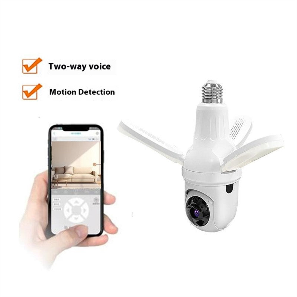 Q28-H 3MP Indoor Security Camera 3-blade Ceiling Light Motion Detection Pan Tilt Wireless Monitor for Baby Elder