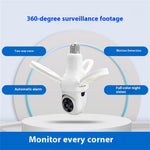 Q28-H 3MP Indoor Security Camera 3-blade Ceiling Light Motion Detection Pan Tilt Wireless Monitor for Baby Elder