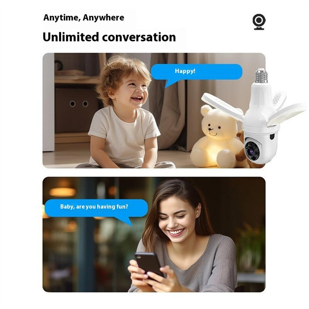 Q28-H 3MP Indoor Security Camera 3-blade Ceiling Light Motion Detection Pan Tilt Wireless Monitor for Baby Elder