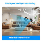 Q28-H 3MP Indoor Security Camera 3-blade Ceiling Light Motion Detection Pan Tilt Wireless Monitor for Baby Elder