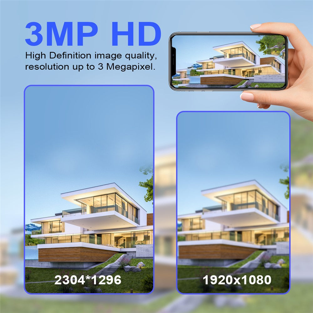 ESCAM QFS71 3MP Wireless Solar Security Camera PIR Alarm Two-Way Audio Night Vision Camera with 4G Virtual SIM Card