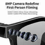 MT3 8MP Camera Smart Glasses IP65 Waterproof AI Translation Glasses Noise Reduction Hands-free Calling Eyewear