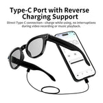 MT3 8MP Camera Smart Glasses IP65 Waterproof AI Translation Glasses Noise Reduction Hands-free Calling Eyewear