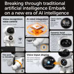 BOWAI OBC8 AI Smart Talking Robot Interaktiv utbildningskompanjon med LED-uttrycksskärm Skrivbordsinlärningsrobot