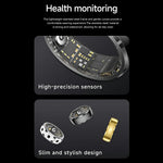 SY15 Smart Ring Health Monitor with Charging Case Vibration Alerts IP68 Waterproof Heart Rate Blood Oxygen Sleep Tracking Finger Ring