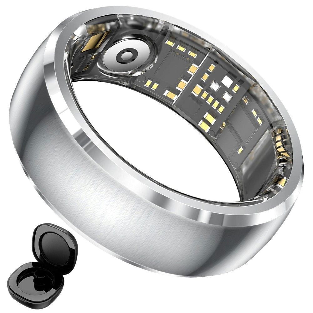 SY15 Smart Ring Health Monitor with Charging Case Vibration Alerts IP68 Waterproof Heart Rate Blood Oxygen Sleep Tracking Finger Ring