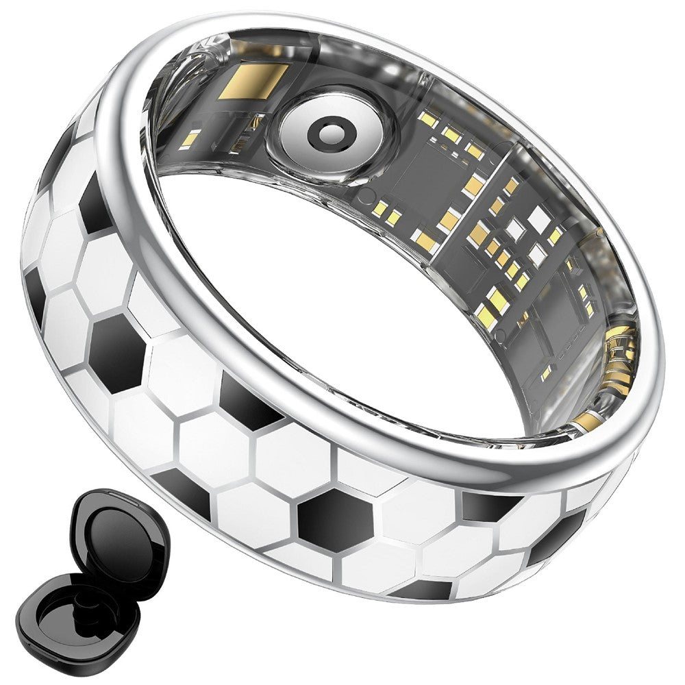 SY15 Smart Ring Health Monitor with Charging Case Vibration Alerts IP68 Waterproof Heart Rate Blood Oxygen Sleep Tracking Finger Ring