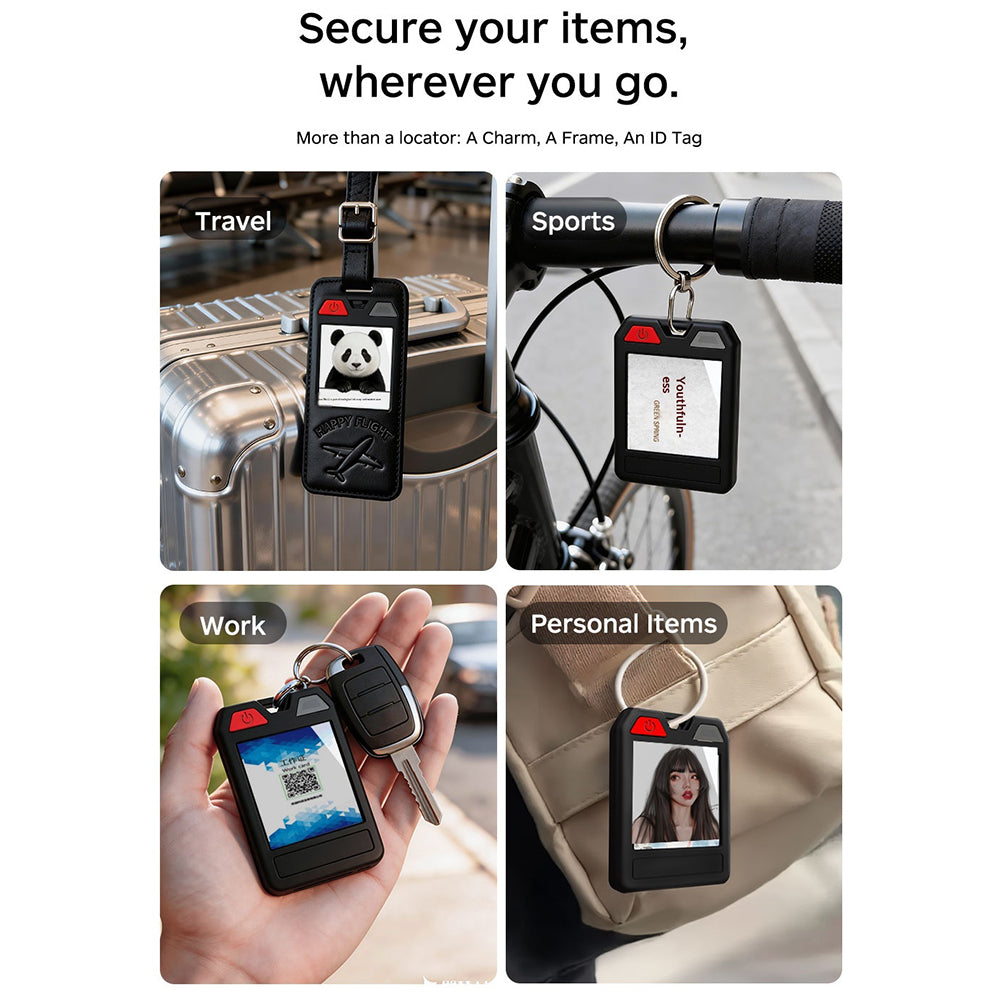 MS01 E-Ink Tracker IPX5 Waterproof 1.54 Inch Display Dual System Anti-Lost Finder for Wallet Keys
