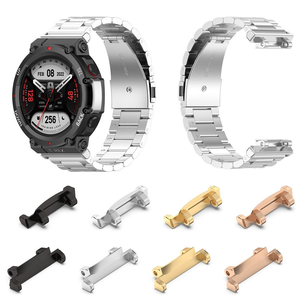 For Huami Amazfit T-Rex 2 1 Pair Stainless Steel Watch Adapter Connector Watch Band Accessory