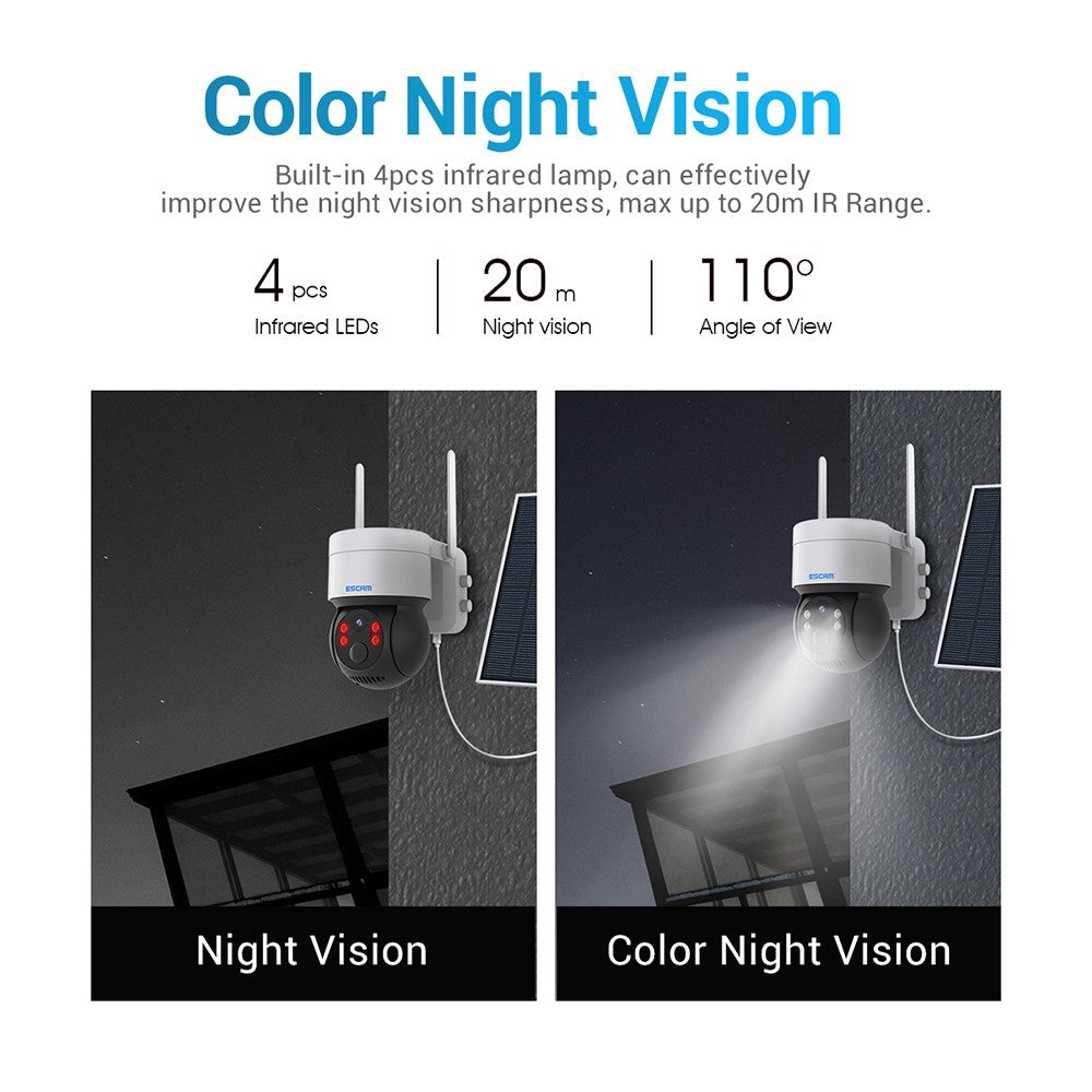 ESCAM QF170 2MP PIR Motion Detection WiFi Two-way Voice Rechargeable Camera Night Vision Security IP Camera Support Cloud Storage