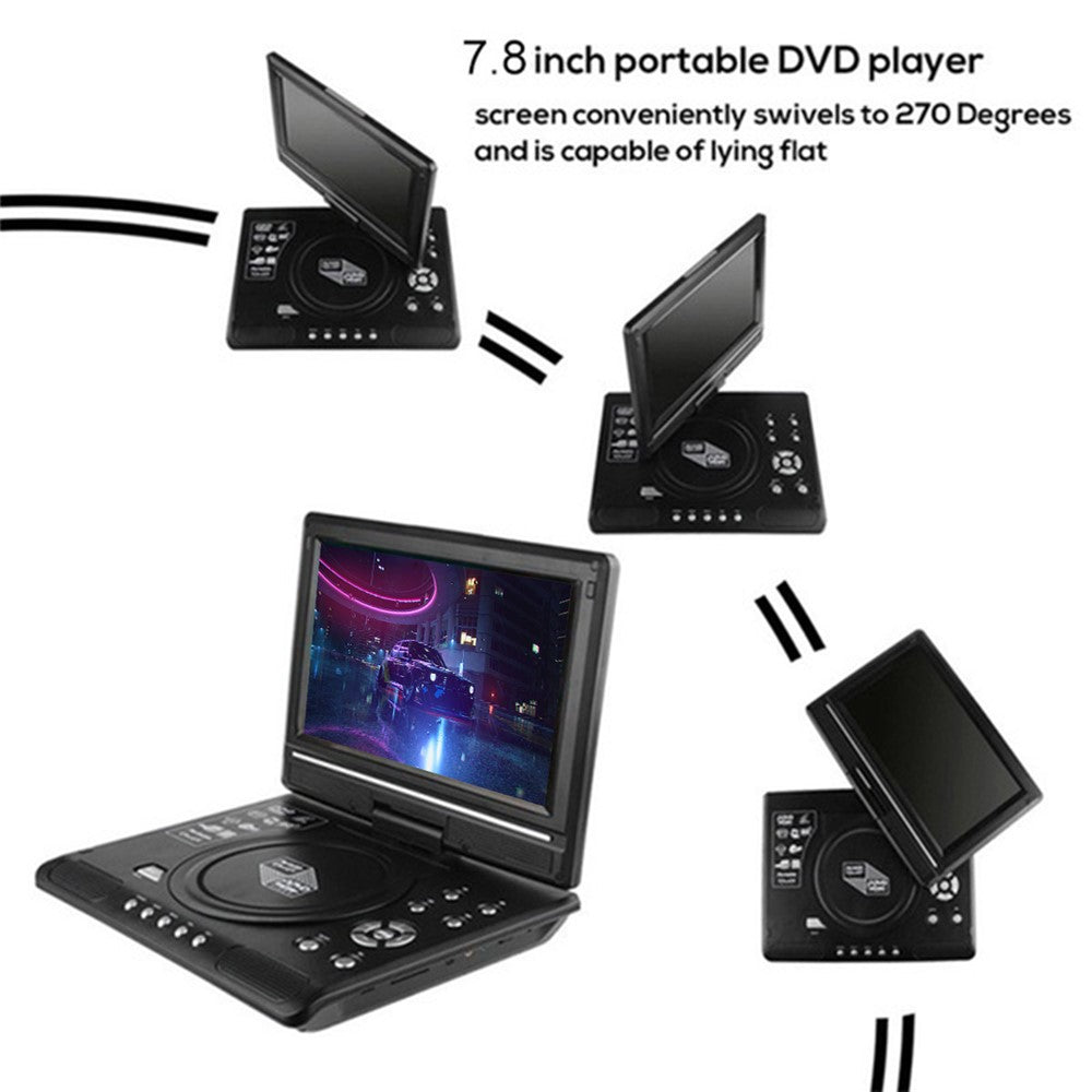 7.8 inch HD LCD Screen Portable DVD with TV Player Support SD / MMC Card / Game Function / USB Port