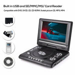 7.8 inch HD LCD Screen Portable DVD with TV Player Support SD / MMC Card / Game Function / USB Port