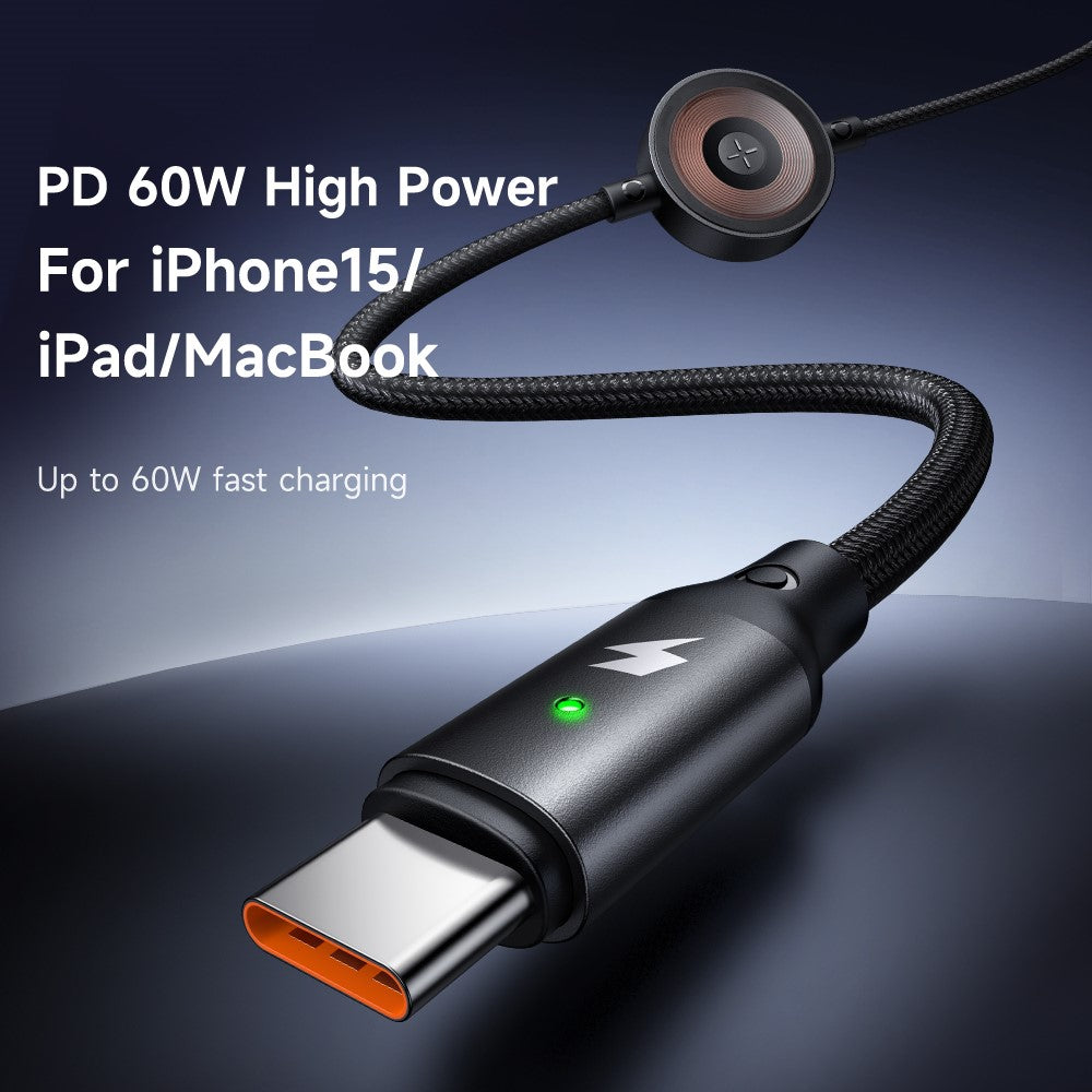 MCDODO CA-258 1.5m Type-C to Type-C + Watch Wireless Charger 2-in-1 Phone Data Cable