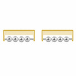 1 Pair for Huawei / Samsung Smart Watch Beads Design 22mm DIY Strap Connector Metal Adapter