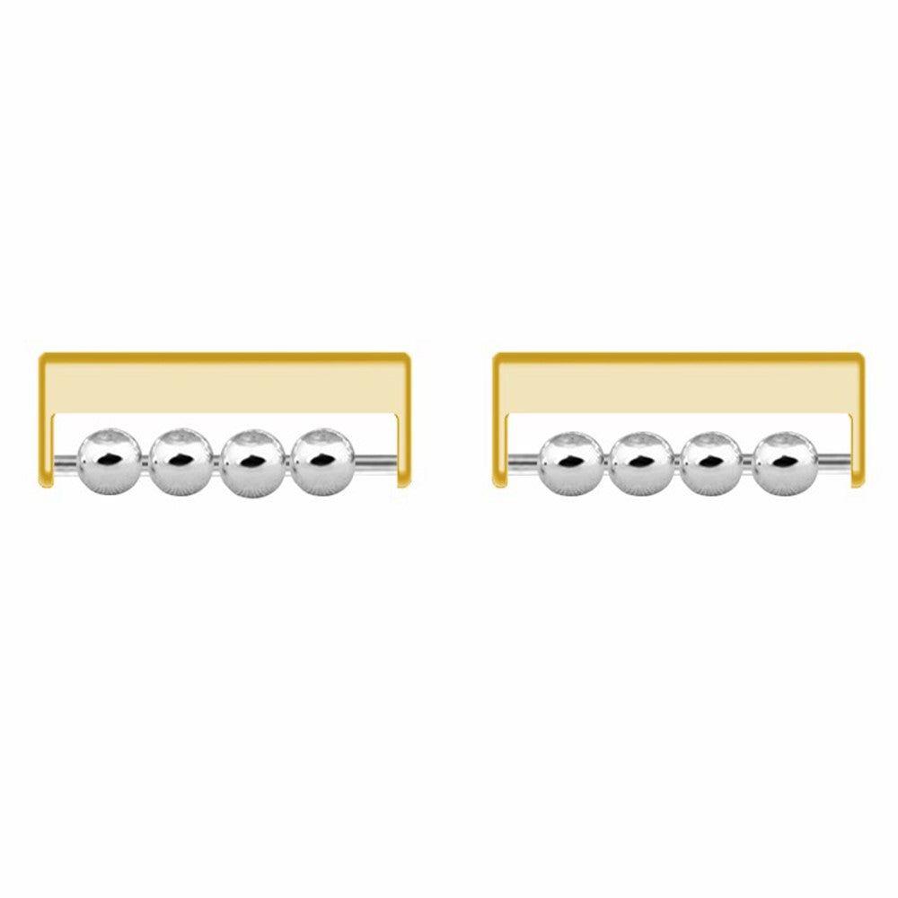 1 Pair for Huawei / Samsung Smart Watch Beads Design 22mm DIY Strap Connector Metal Adapter