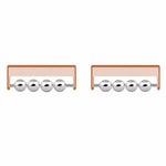 1 Pair for Huawei / Samsung Smart Watch Beads Design 22mm DIY Strap Connector Metal Adapter