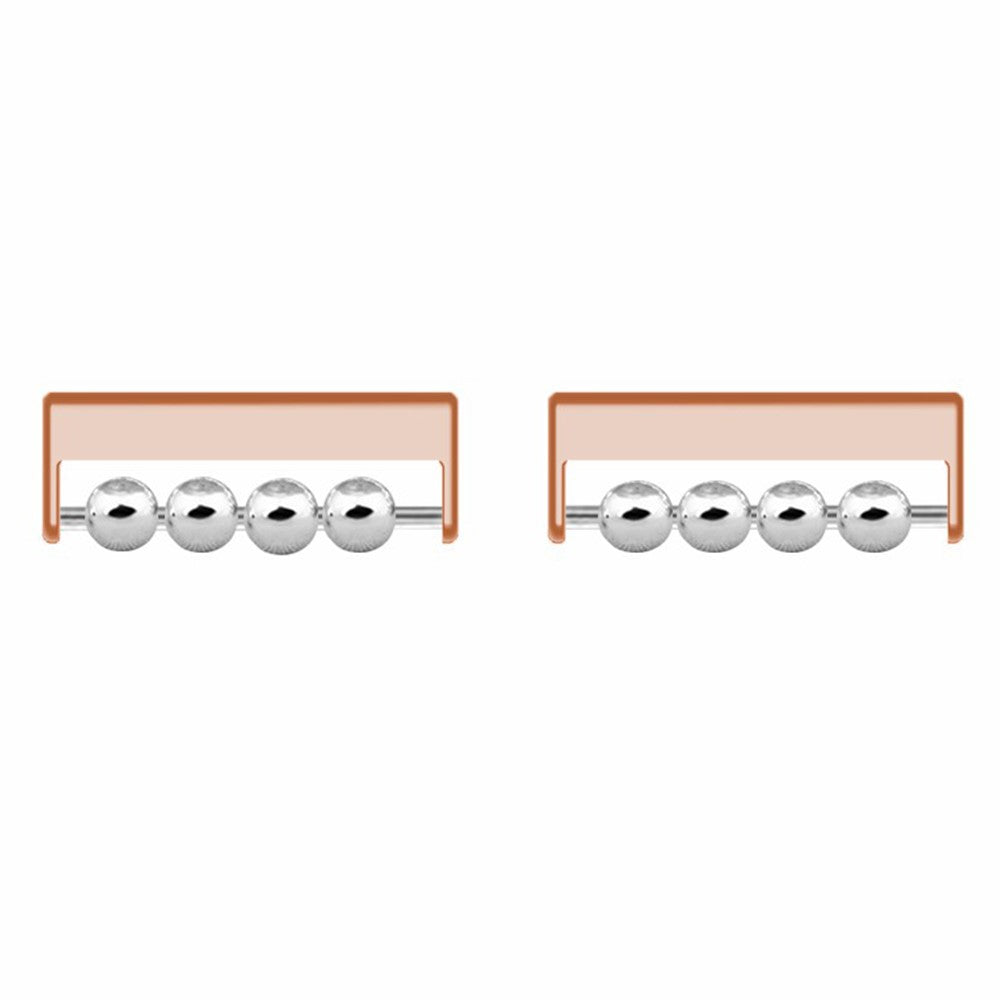 1 Pair for Huawei / Samsung Smart Watch Beads Design 22mm DIY Strap Connector Metal Adapter