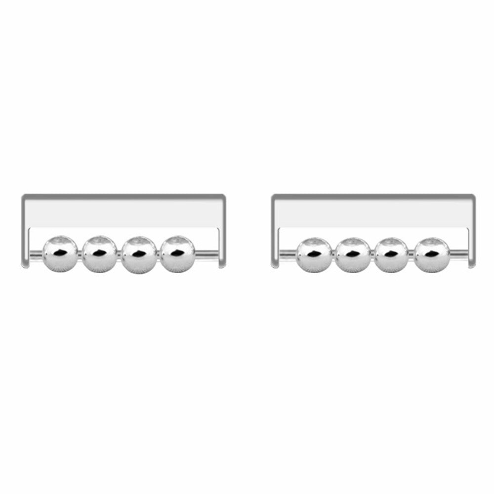 1 Pair for Huawei / Samsung Smart Watch Beads Design 22mm DIY Strap Connector Metal Adapter