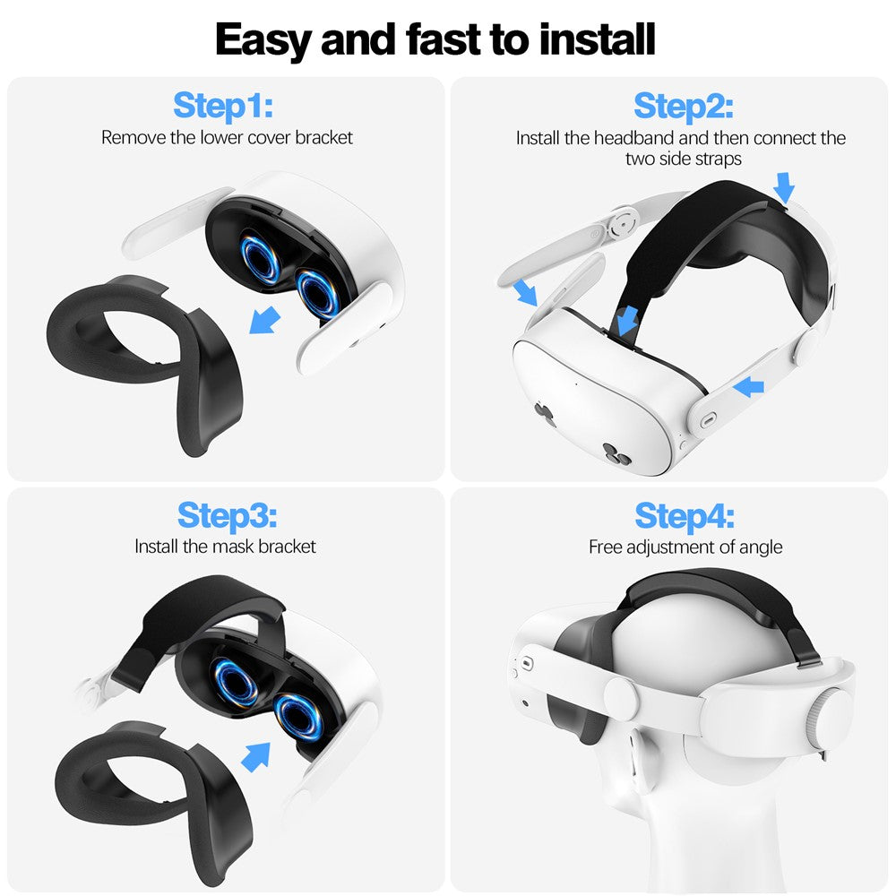 Hovedstrop til Meta Quest 3S Vendbar Hovedbøjle VR Headset Tilbehør