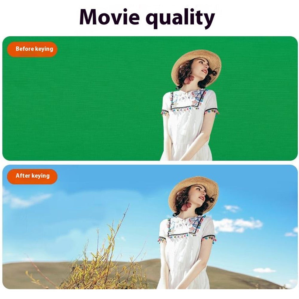 1 x 1.5m Photography Backdrop Set with 4 Clips Polyester Background Screen for Studio / Live Streaming