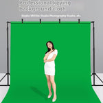 1 x 3m / Green Photography Backdrop Set with 4 Clips Polyester Background Screen for Studio / Live Streaming