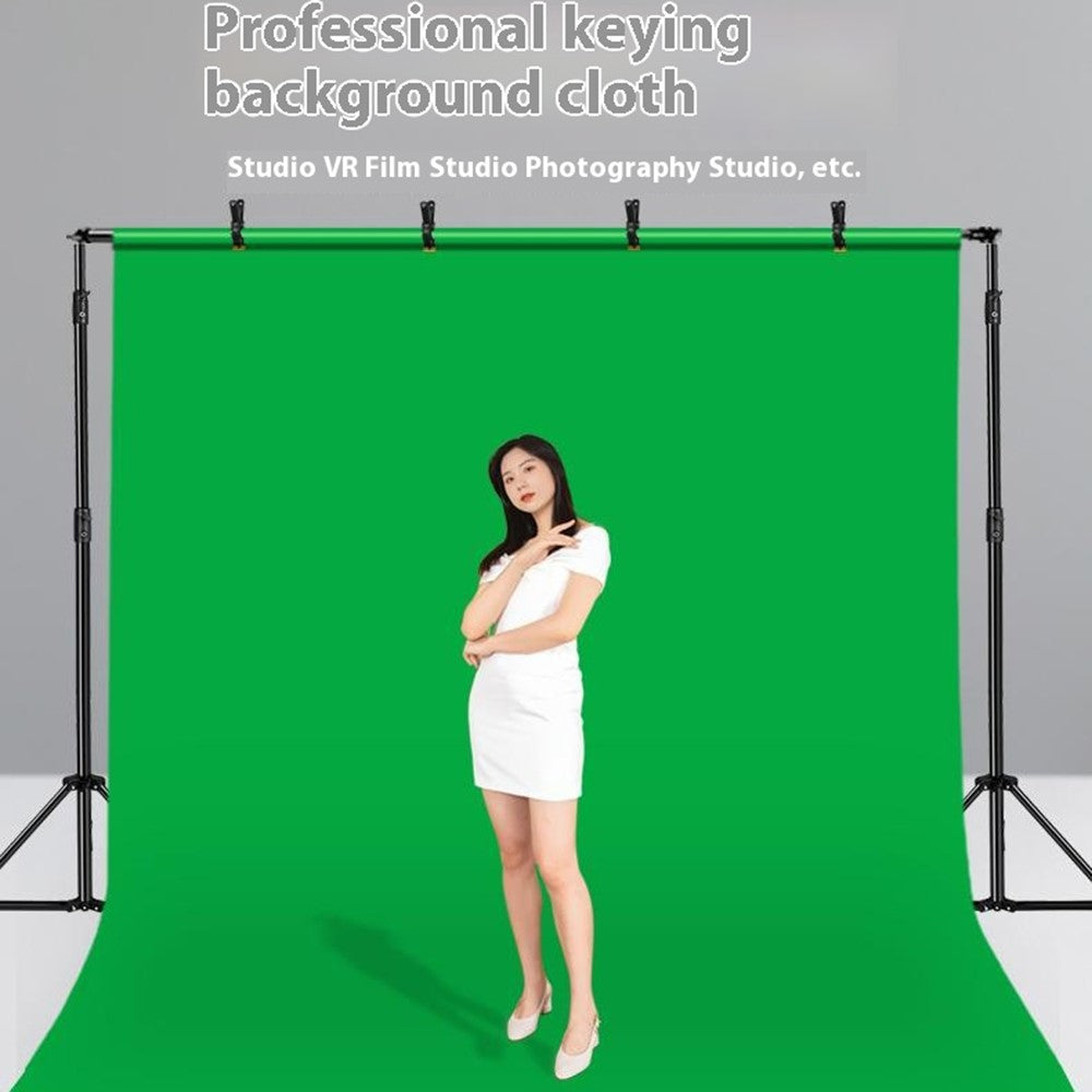 1 x 3m / Green Photography Backdrop Set with 4 Clips Polyester Background Screen for Studio / Live Streaming