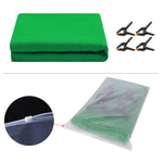 1 x 3m / Green Photography Backdrop Set with 4 Clips Polyester Background Screen for Studio / Live Streaming