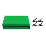 1 x 3m / Green Photography Backdrop Set with 4 Clips Polyester Background Screen for Studio / Live Streaming