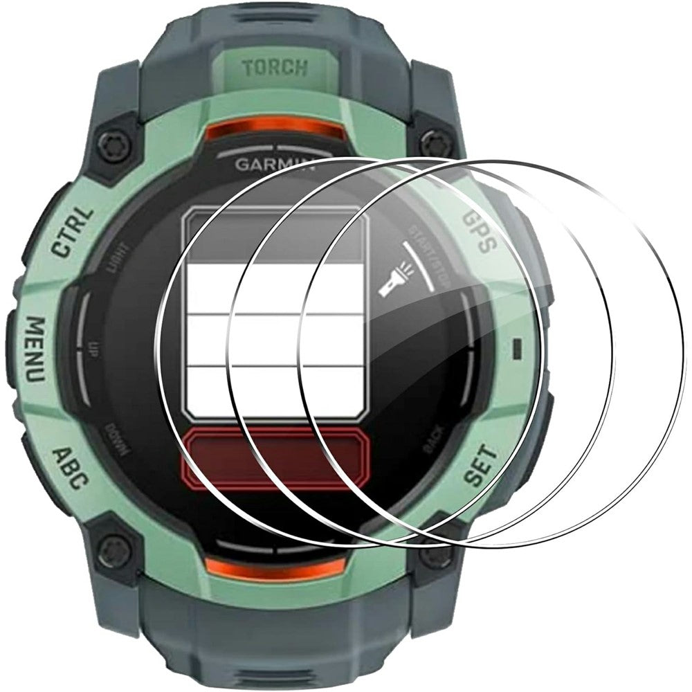 3Pcs For Garmin Instinct 3 AMOLED 50mm Tempered Glass Screen Protector HD Clear Watch Screen Film