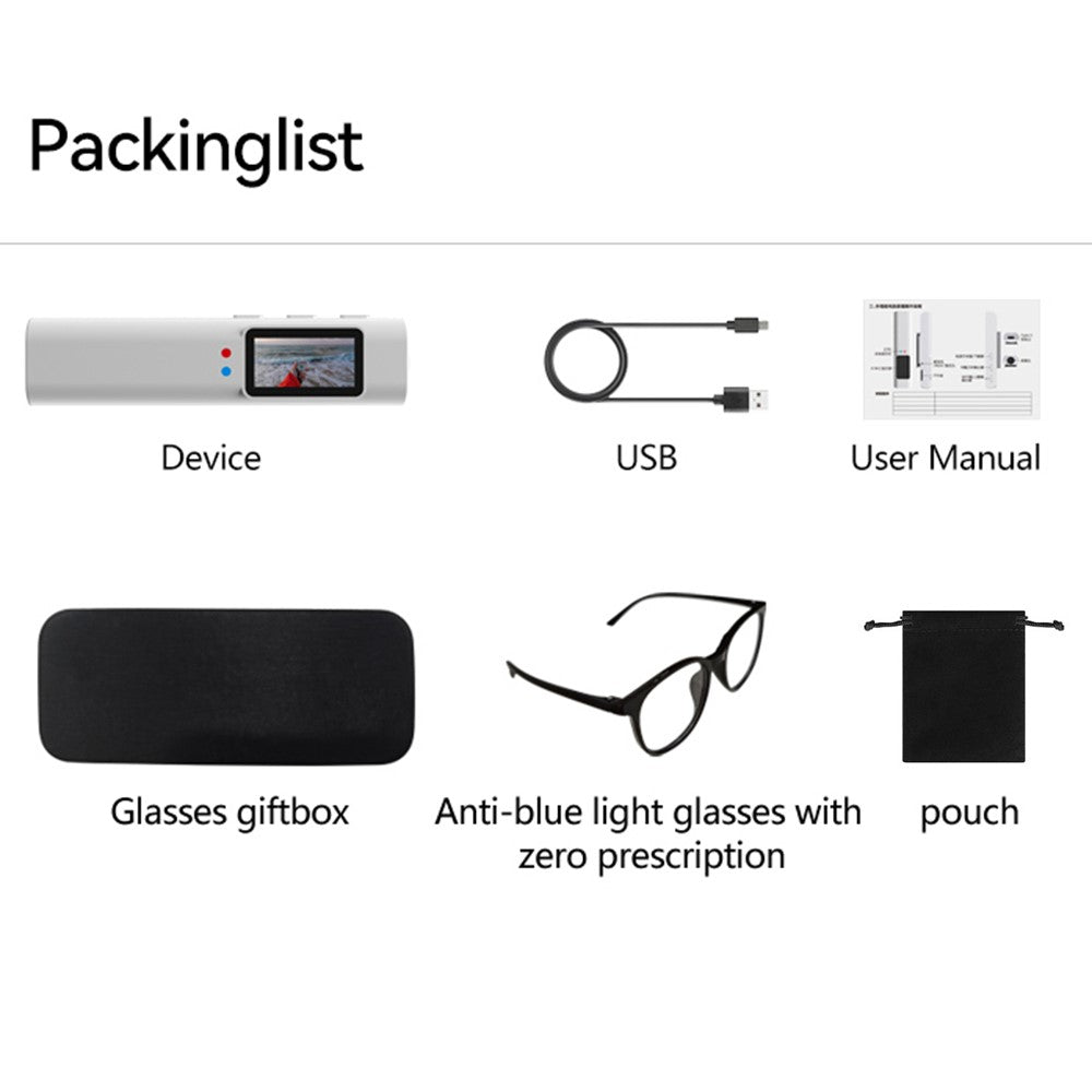 S110 First-Person View Glasses Camera IPS Display WIFI APP Control 2.7K Ultra HD Video Recorder