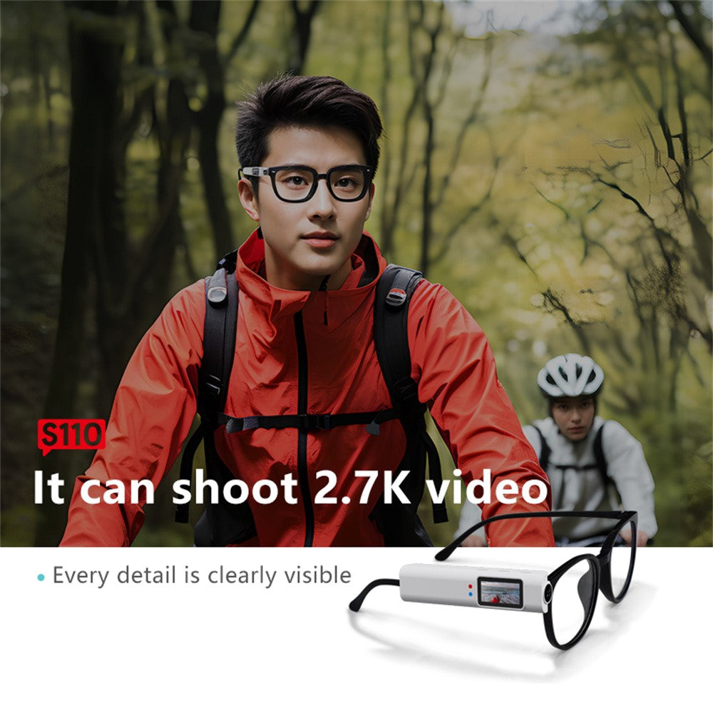 S110 First-Person View Glasses Camera IPS Display WIFI APP Control 2.7K Ultra HD Video Recorder