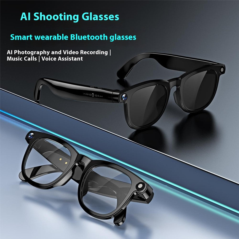 CY01 AI-översättningsglasögon med 4 GB foto och video, 8 MP-kamera, Bluetooth-kompatibla glasögon med dubbla linser