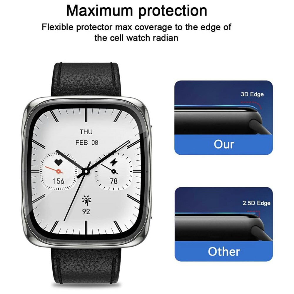 3Pcs For Huami Amazfit Active 2 Square TPU Watch Screen Protector Anti Scratch HD Clear Hydrogel Film