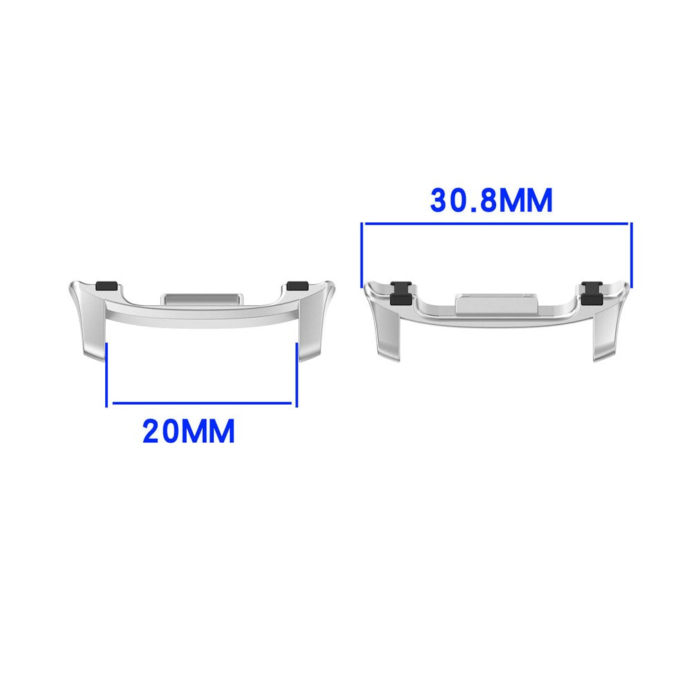 1 par 20 mm klockarmbandsadapter för Samsung Galaxy Watch9 40 mm / 44 mm / Watch8 44 mm / 40 mm / Watch8 Classic 46 mm metallkontakt med gummiinlägg