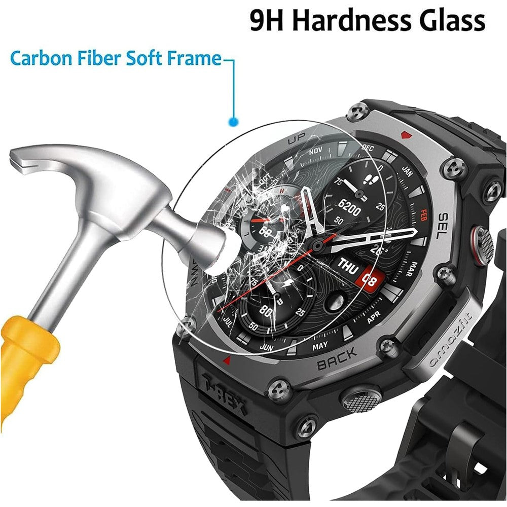 3Pcs For Huami Amazfit T-Rex 3 Pro 48mm Tempered Glass Screen Protector HD Clear Watch Screen Film