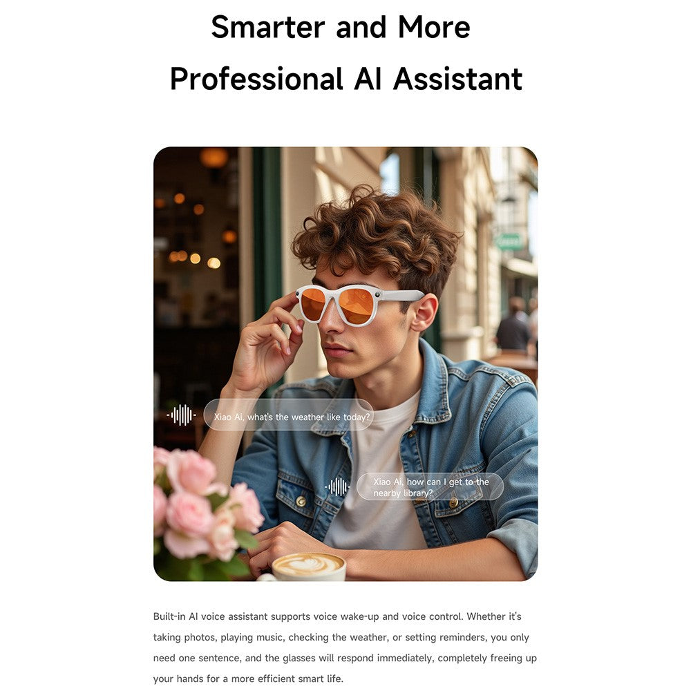 M88 AI Smart Glasses 2 MP-kamera HD-videooptagelse Bluetooth-kompatible briller Indbygget LED-lommelygte