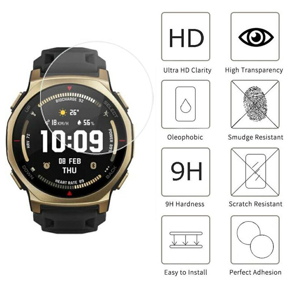 3Pcs For Huami Amazfit T-Rex 3 Pro 44mm Tempered Glass Screen Protector HD Clear Watch Screen Film
