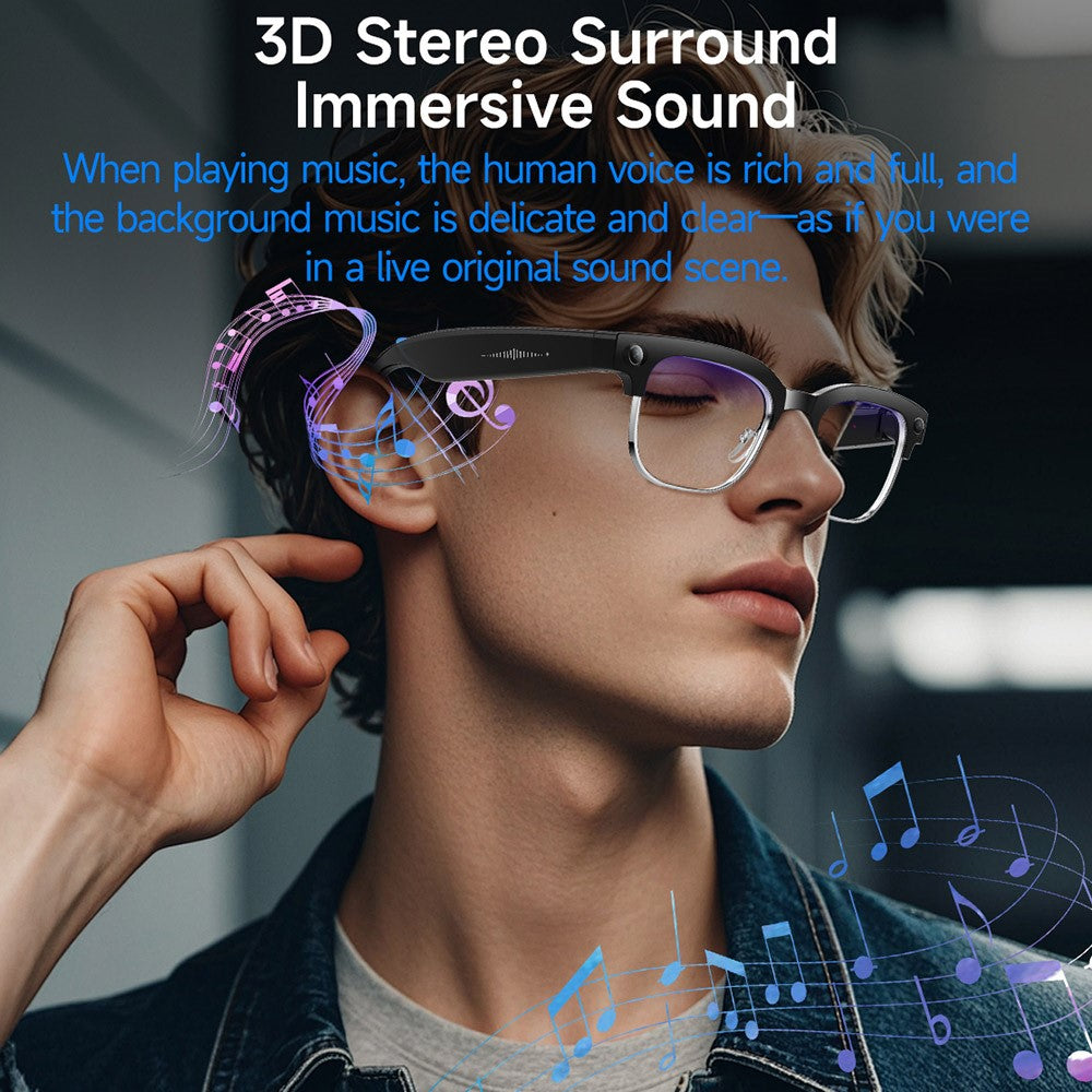W630 AI Smart Video Recording Glasses for iPhone  /  Android Translation Waterproof Photo Capture Voice Activated