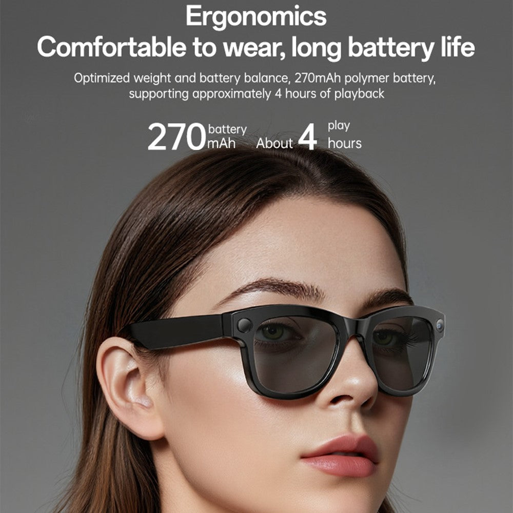 YESIDO IO42 IP67 Vandtætte Smarte AI-briller med HD-kamera, understøttelse af flere sprog, dobbelt mikrofon med støjreduktion, ergonomisk design