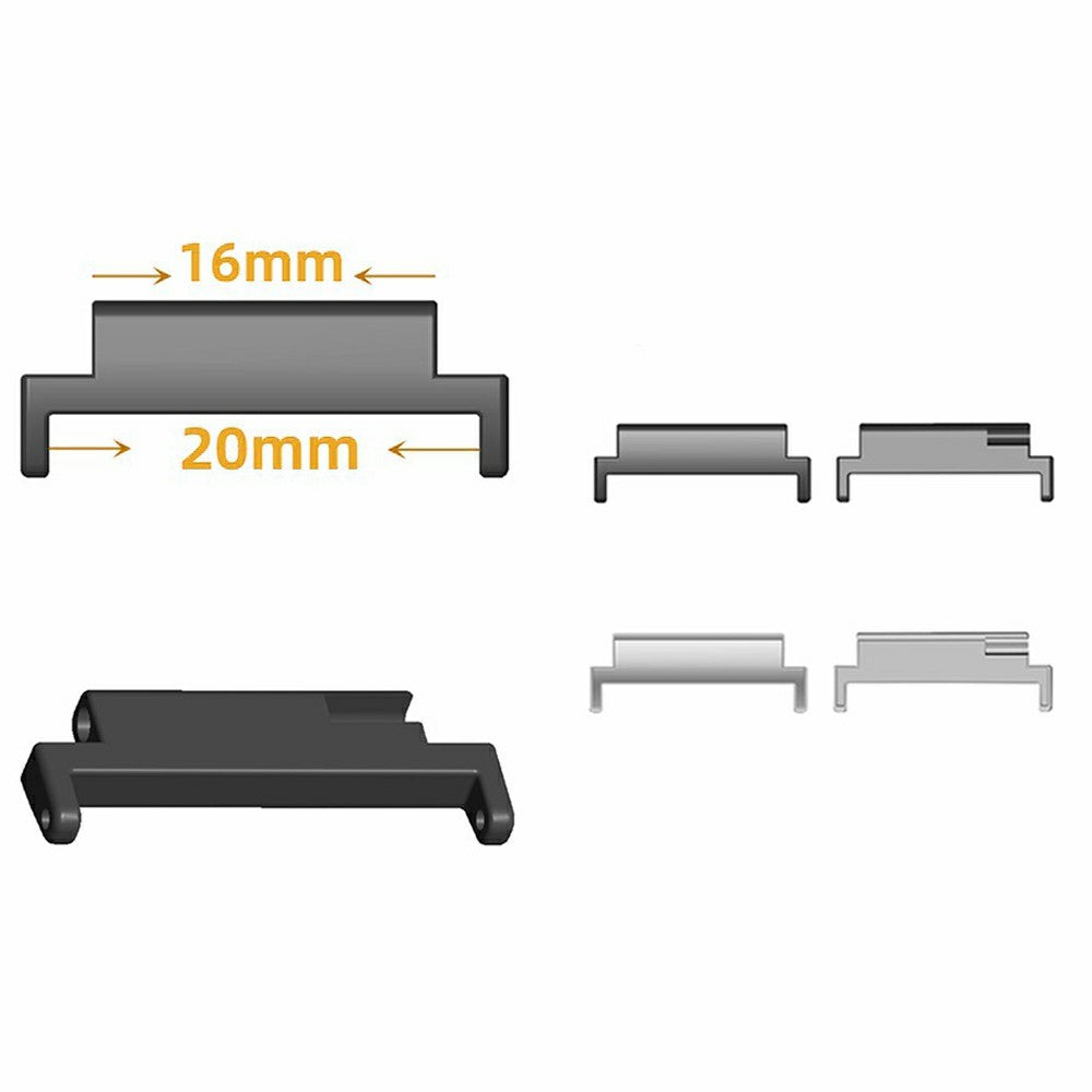 1 par urbåndforbindere til Tiffany / Casio børneure 16 mm Konverter til 20 mm håndledsrem i metaladapter
